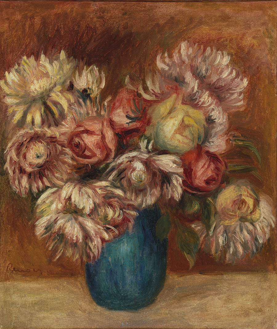 Blomster i en grøn vase - Pierre-Auguste Renoir