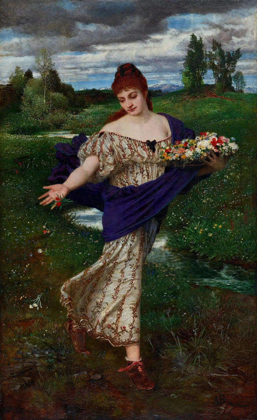 Flore, disperserede blomster - Arnold Böcklin