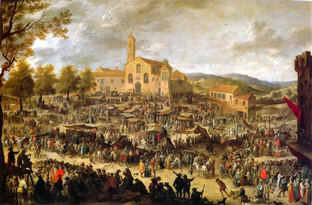 Foire de Santa Maria dell'Impruneta à Florence. - David Teniers le Jeune image 1 reproduction d’œuvre d’art à l’huile