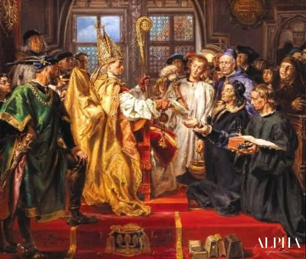 Founding of the Lubrański Academy in Poznań - Jan Matejko - Reproductions de tableaux et peintures haut de gamme