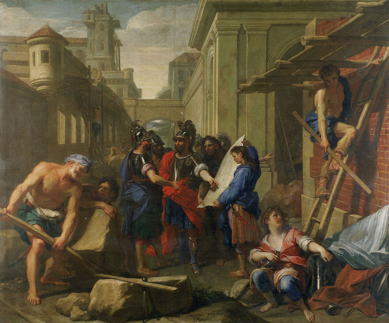 Grundlæggelsen af en by i Germanien af Tectosagerne - Jean-Baptiste Jouvenet