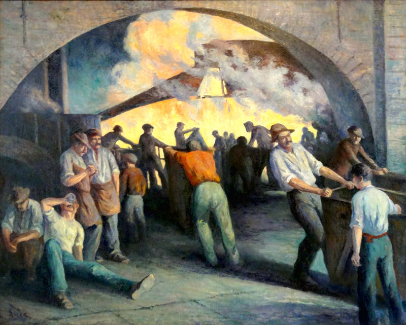 Charleroi-fabrik, støbning - Maximilien Luce