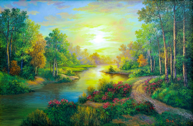 Skov og floder  | 90 x 60 cm