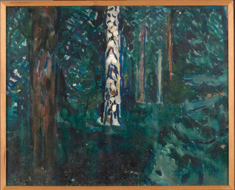 Skov med birketræer - Edvard Munch