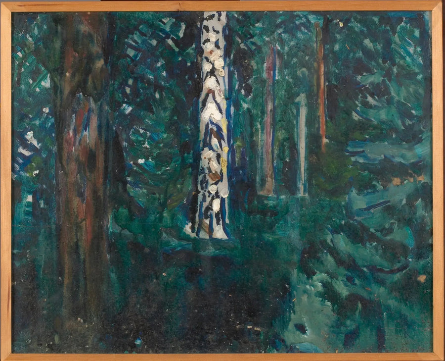Skov med birketræer - Edvard Munch