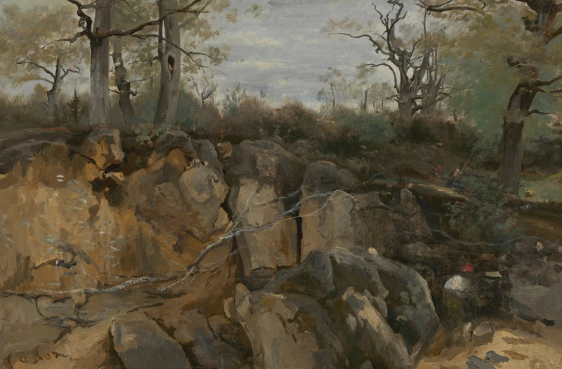 Fontainebleau-skoven, forladt sandstensgrav - Jean-Baptiste Camille Corot
