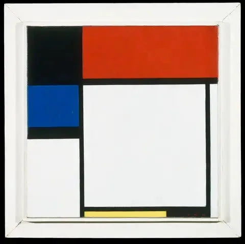 Fox Trot B, med sort, rød, blå og gul - Piet Mondrian