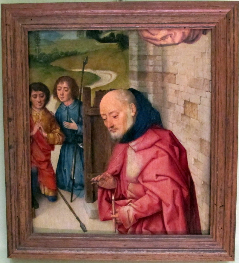 fragment af en Juleevangeliet med Sankt Josef og to hyrder - Dirk Bouts