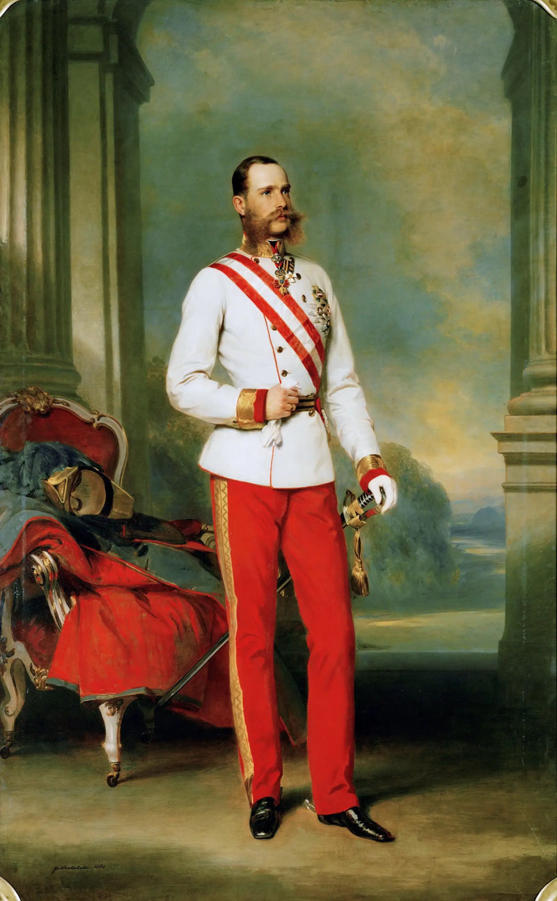 François-Joseph Ier, kejser af Østrig, iført en marskalkuniform med den store stjerne af den militære orden af Marie-Thérèse - Franz Xaver Winterhalter