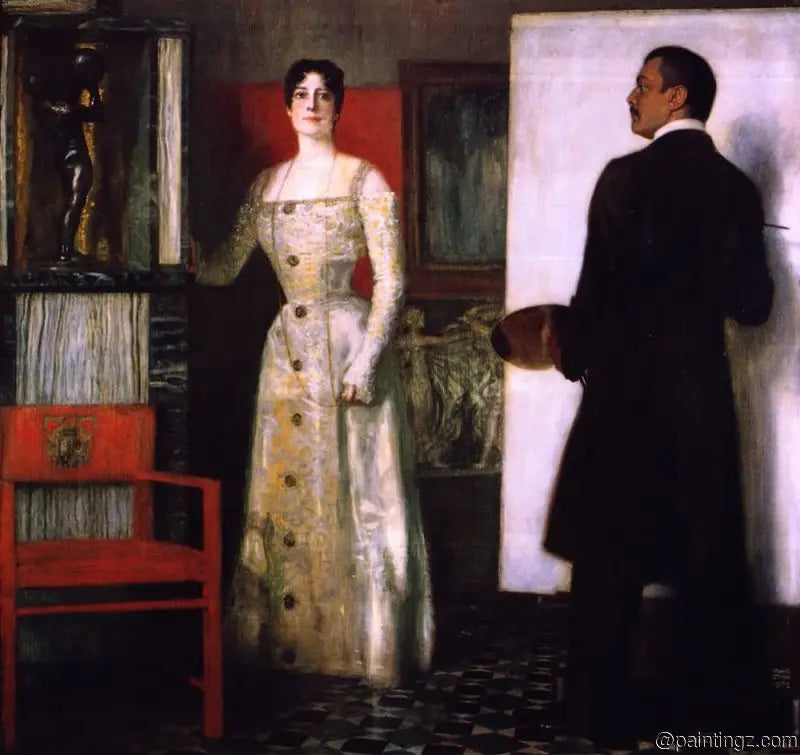 Franz og Mary fanget i studiet - Franz Von Stuck