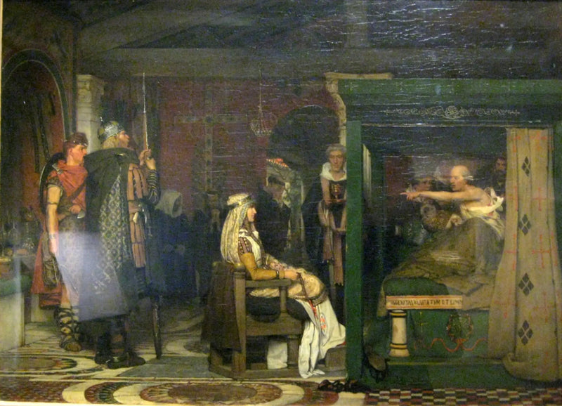 Frédégonde besøger Prétextat på sin dødsleje - Lawrence Alma-Tadema