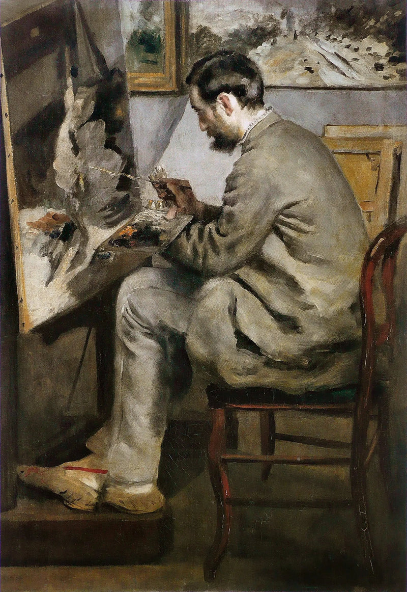 Frédéric Bazille maler ved sit staffeli - Pierre-Auguste Renoir
