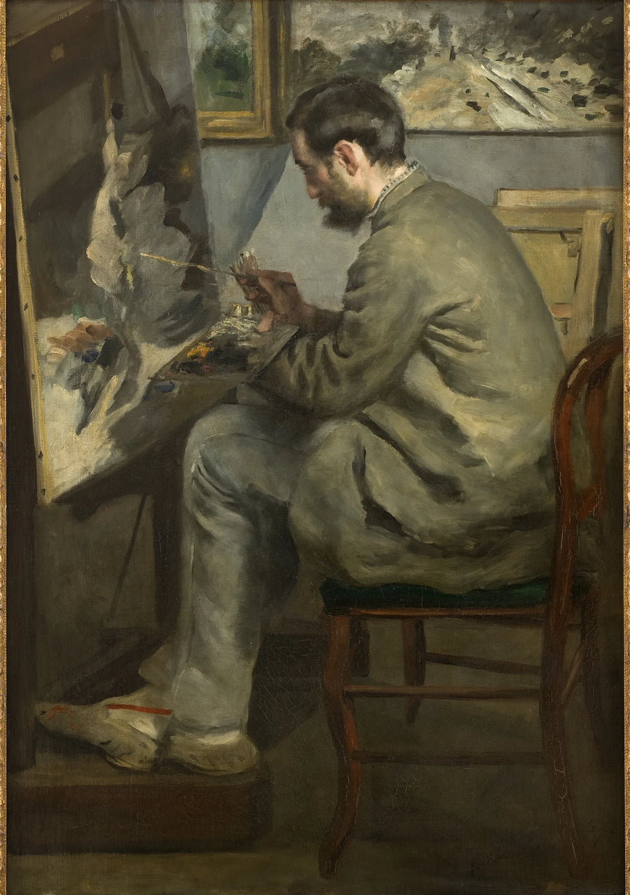 Frédéric Bazille maler ved sit staffeli - Pierre-Auguste Renoir