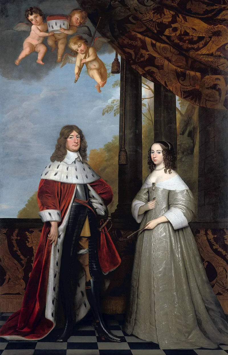 Frédéric-Guillaume (1620-1688), kurfyrste af Brandenburg, og hans hustru Louise-Henriette (1627-1667), grevinde af Orange-Nassau - Gerrit van Honthorst