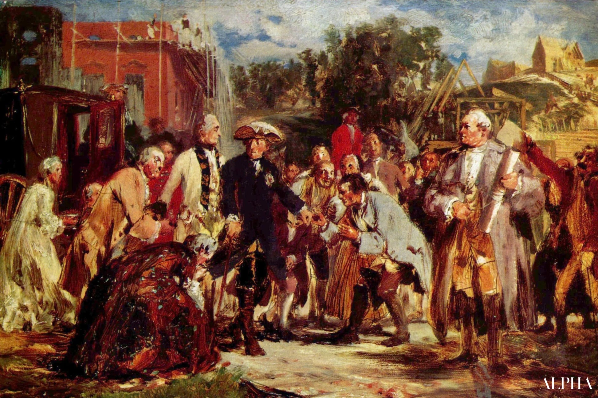 Frédéric den Store på rejse - Adolph von Menzel - Reproduktioner af malerier og højkvalitets malerier