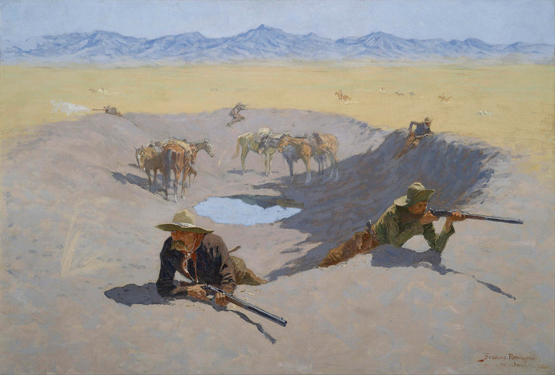 Combat pour le point d’eau - Frederic Remington