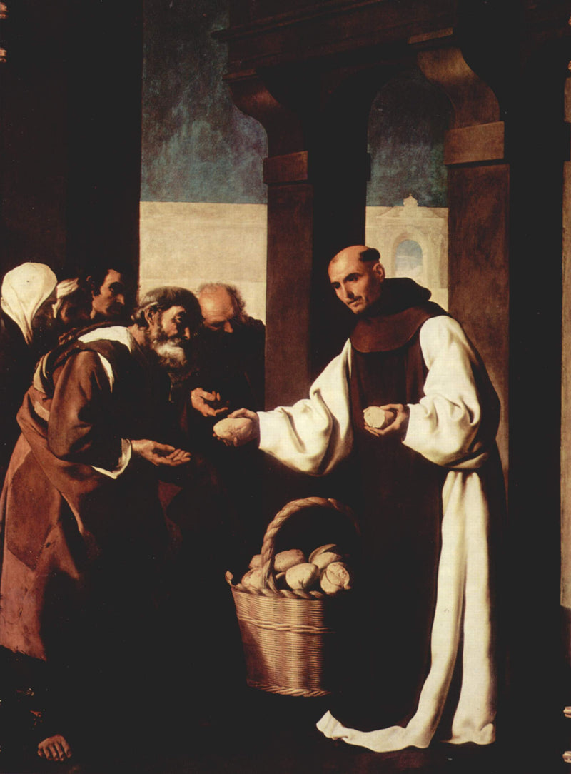 Bror Martín de Vizcaya som gir almisser - Francisco de Zurbarán