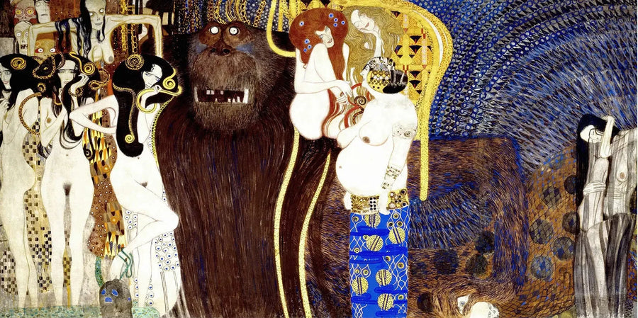Beethoven frise (tavle 5, central væg): De fjendtlige kræfter - Gustav Klimt