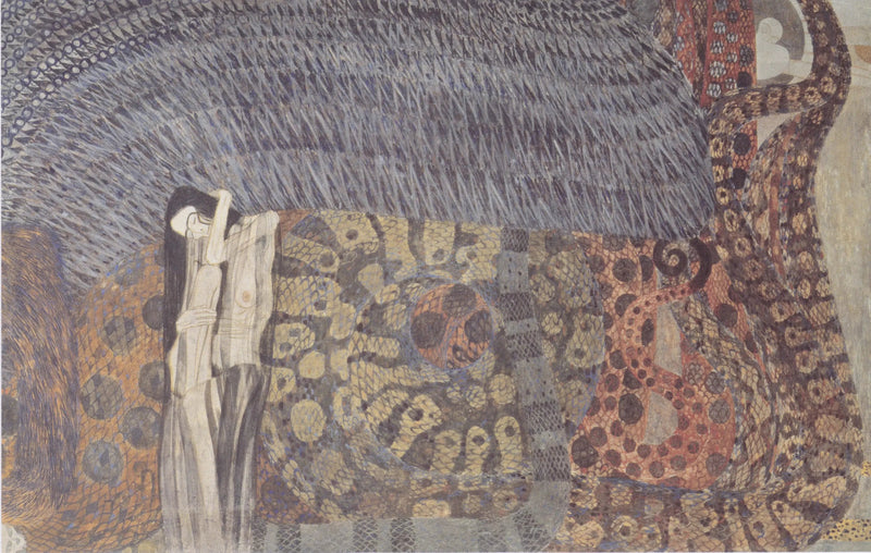 Beethoven frise (tavle 6, central væg): De fjendtlige kræfter - Gustav Klimt