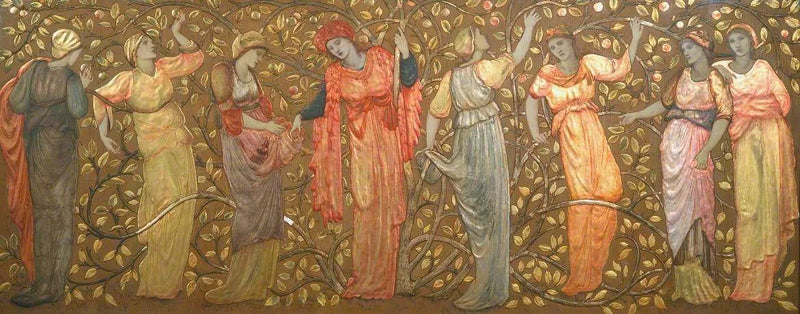 Frise af otte kvinder, der plukker æbler - Edward Burne-Jones