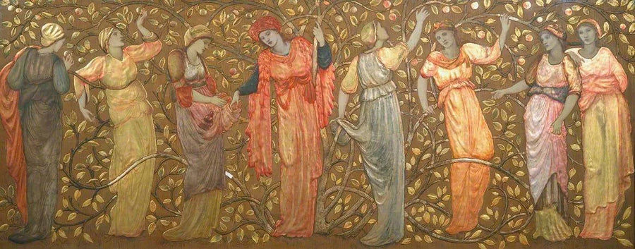 Frise af otte kvinder, der plukker æbler - Edward Burne-Jones