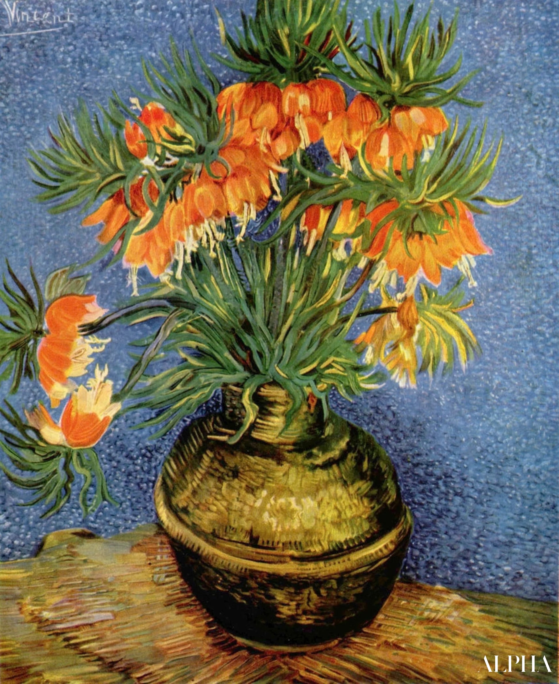 Fritillaires, couronne impériale dans un vase de cuivre - Van Gogh - Reproductions de tableaux et peintures haut de gamme