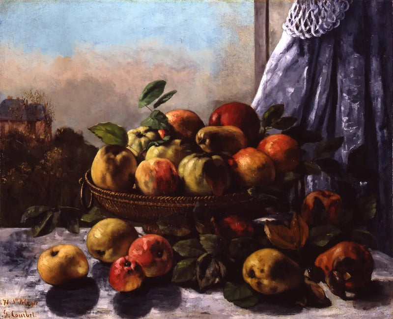 Frugt i en kurv - Gustave Courbet
