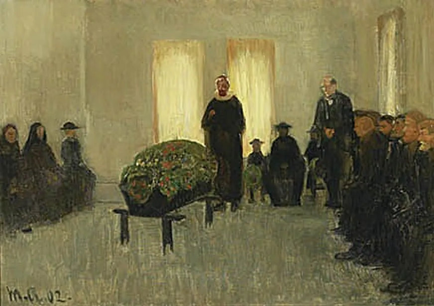 Begravelse af en fisker fra Skagen. -Michael Peter Ancher
