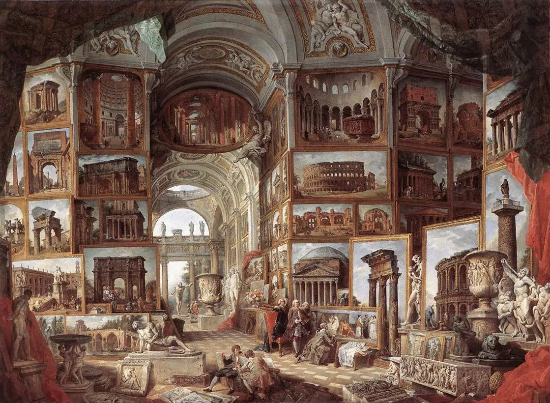 Galerie de vues de la Rome antique - Giovanni Paolo Panini - Alpha Reproduction