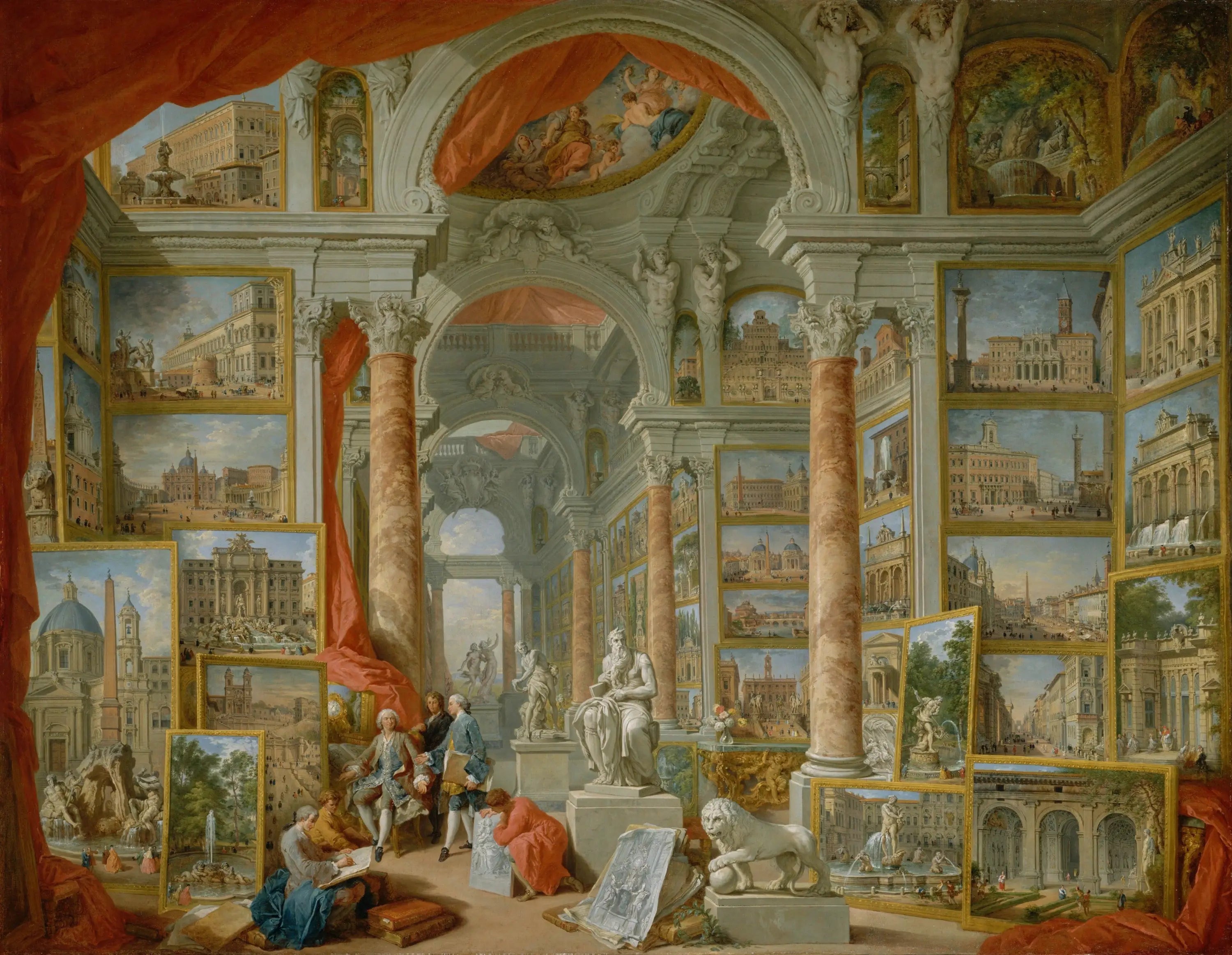 Galerie de vues de la Rome moderne - Giovanni Paolo Panini - Alpha Reproduction