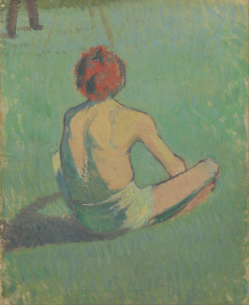 Dreng sidende i græsset - Émile Bernard