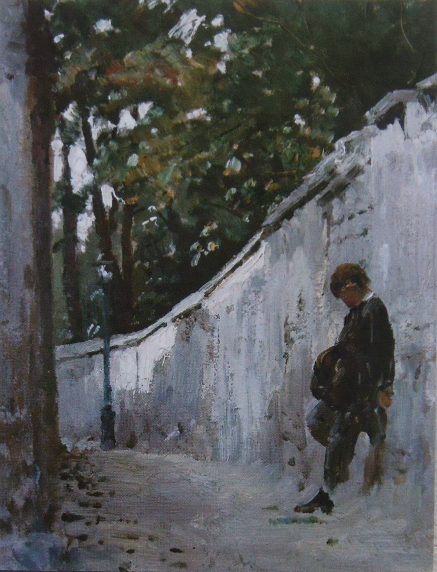 Dreng på væggen i haven. Montmartre - Ilya Repin