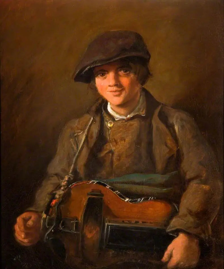 Gutter med gammeldags hjul - John Everett Millais