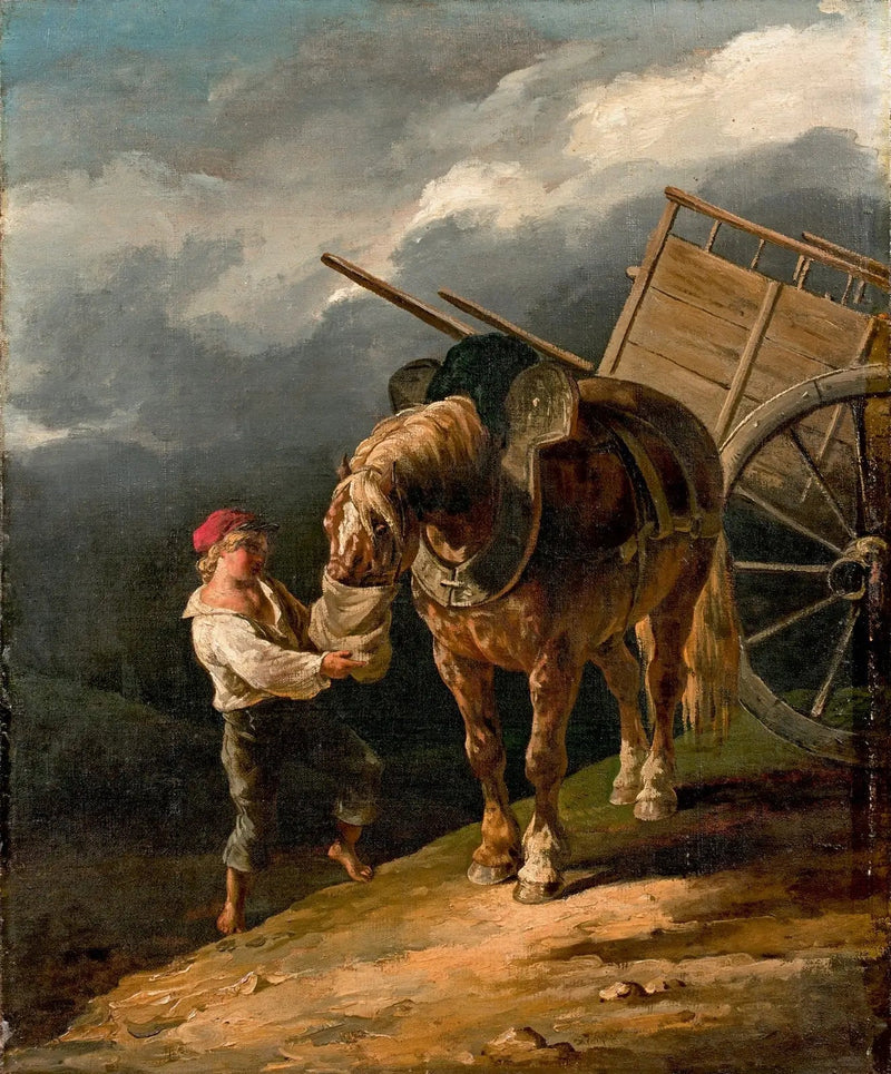 Dreng der giver havre til en løsnet hest - Théodore Géricault