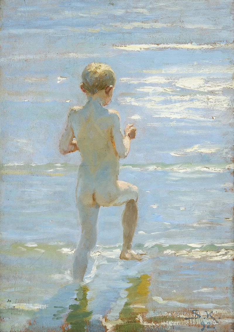 Dreng der bader. - Peder Severin Krøyer