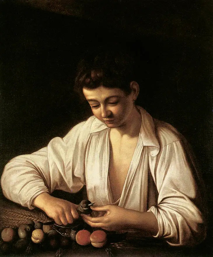 Dreng, der skræller pærer - Caravaggio