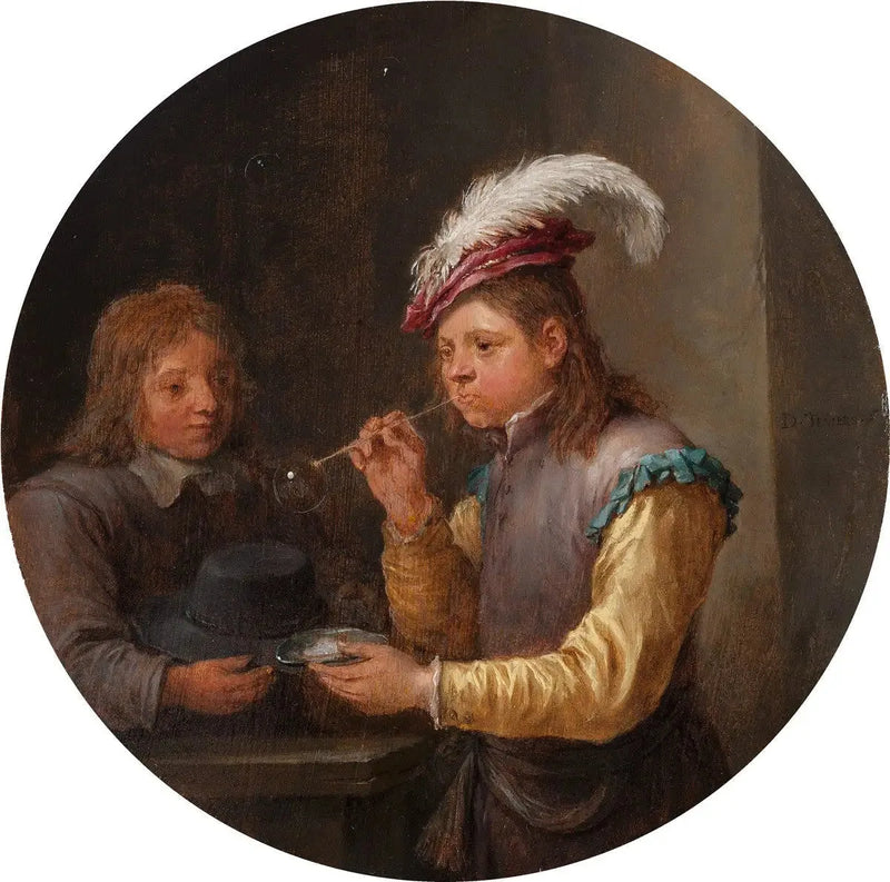 Dreng der puster bobler - David Teniers den Yngre