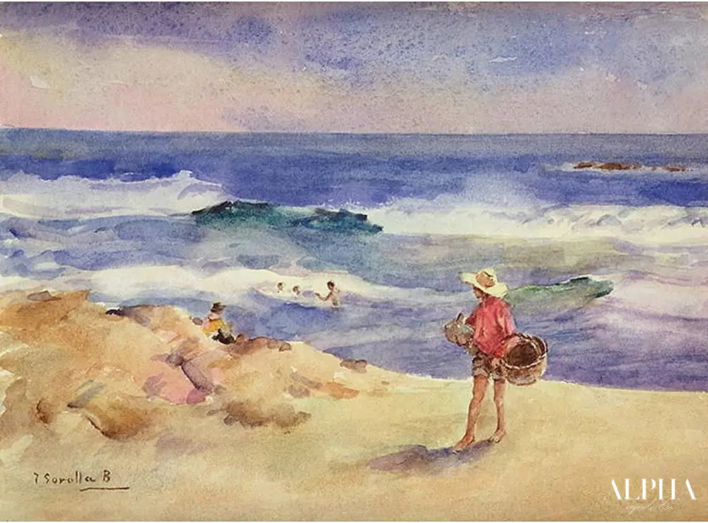 Garçon sur le sable - Sorolla - Reproductions de tableaux et peintures haut de gamme