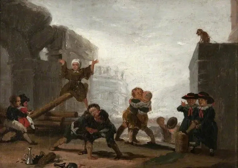Drenge der leger på gyngen - Francisco de Goya