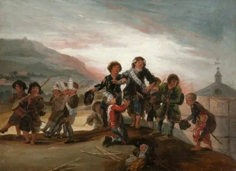 Drenge der leger soldater - Francisco de Goya