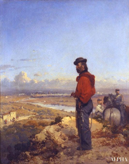 Garibaldi sur les hauteurs de Sant’Angelo près de Capoue - Gerolamo Induno Reproductions de tableaux à la peinture à