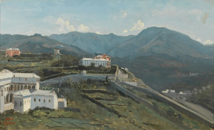 Gênes. En del af byen og Apenninerne - Jean-Baptiste Camille Corot