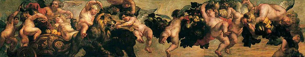 Génies portant une guirlande - Peter Paul Rubens image 1 reproduction de peinture à l’huile