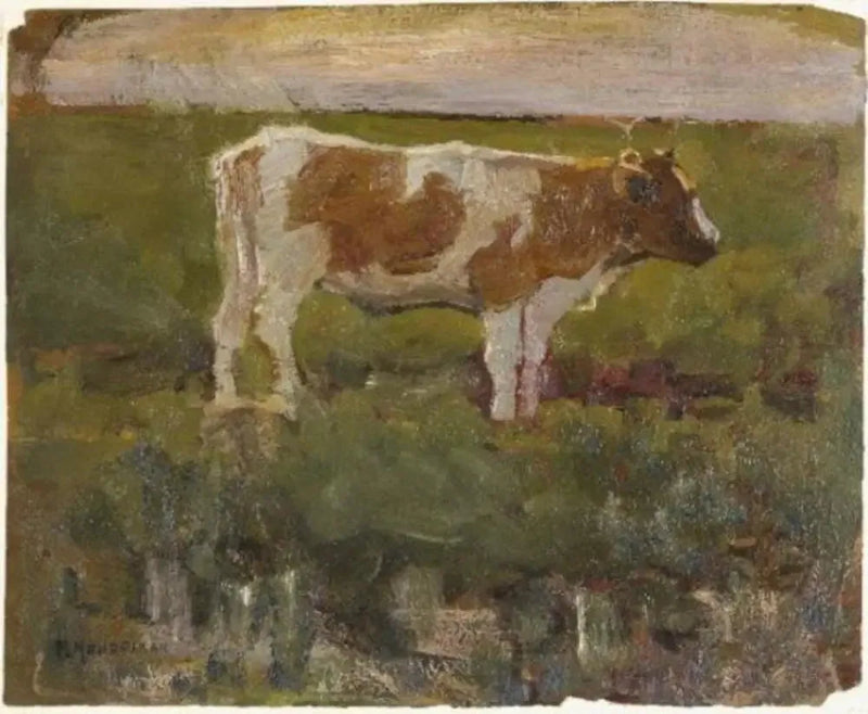 Brun og hvid kvie - Piet Mondrian