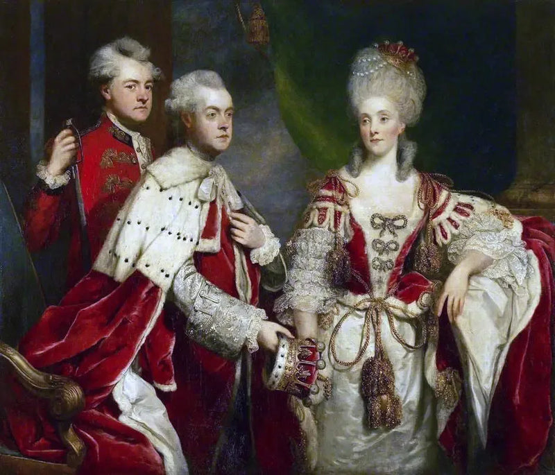 George, 2. greve af Harcourt, hans kone Elizabeth og hans bror William - Joshua Reynolds