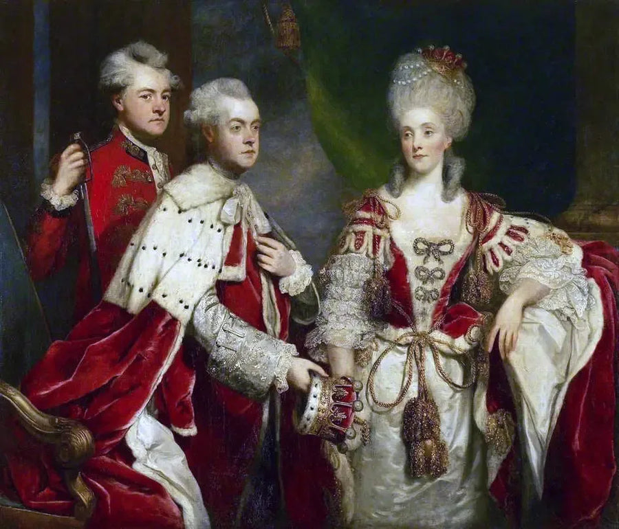 George, 2. greve af Harcourt, hans kone Elizabeth og hans bror William - Joshua Reynolds