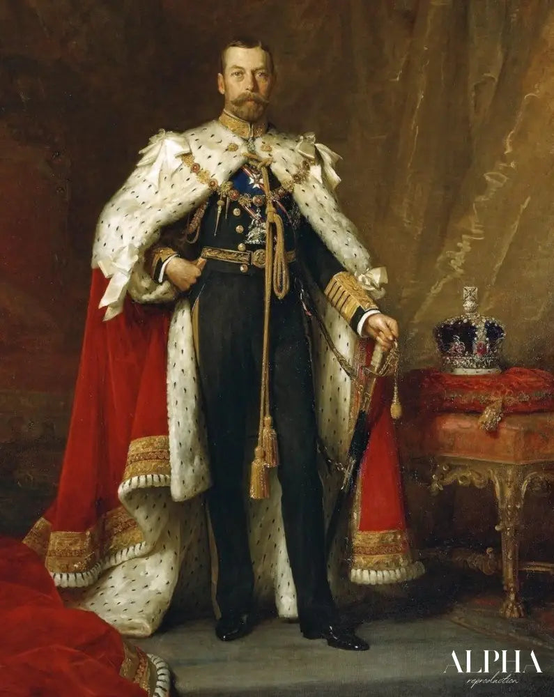 George V en robe de couronnement - Luke Fildes - Reproductions de tableaux et peintures haut de gamme