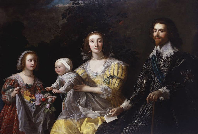 George Villiers, 1. hertug af Buckingham (1592-1628) med sin familie - Gerrit van Honthorst