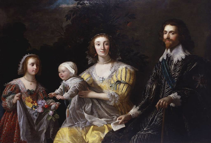 George Villiers, 1. hertug af Buckingham (1592-1628) med sin familie - Gerrit van Honthorst