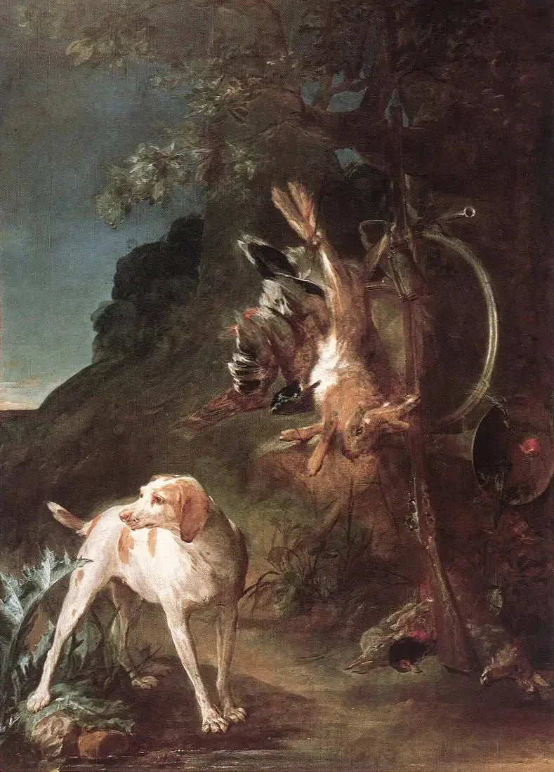 Vildt dødt og jagthund - Jean Siméon Chardin